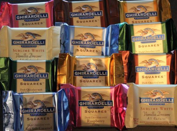 Selection of Ghirardelli chocolates